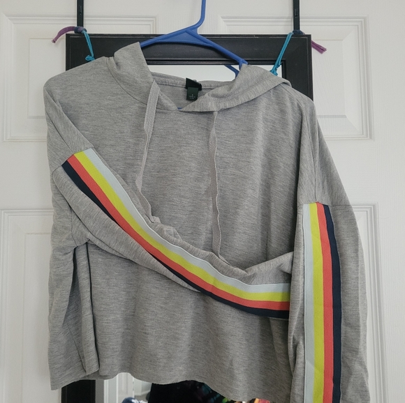 Wild Fable Rainbow Cropped Hoodie and Jogger Pants Matching Set - Picture 3 of 10